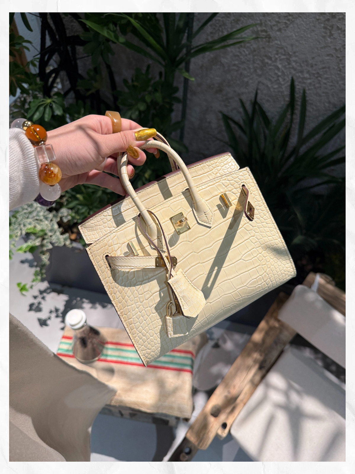 20cm Original Handcrafted Bag With Cowhide And Lizard Pattern or Crocodile Pattern