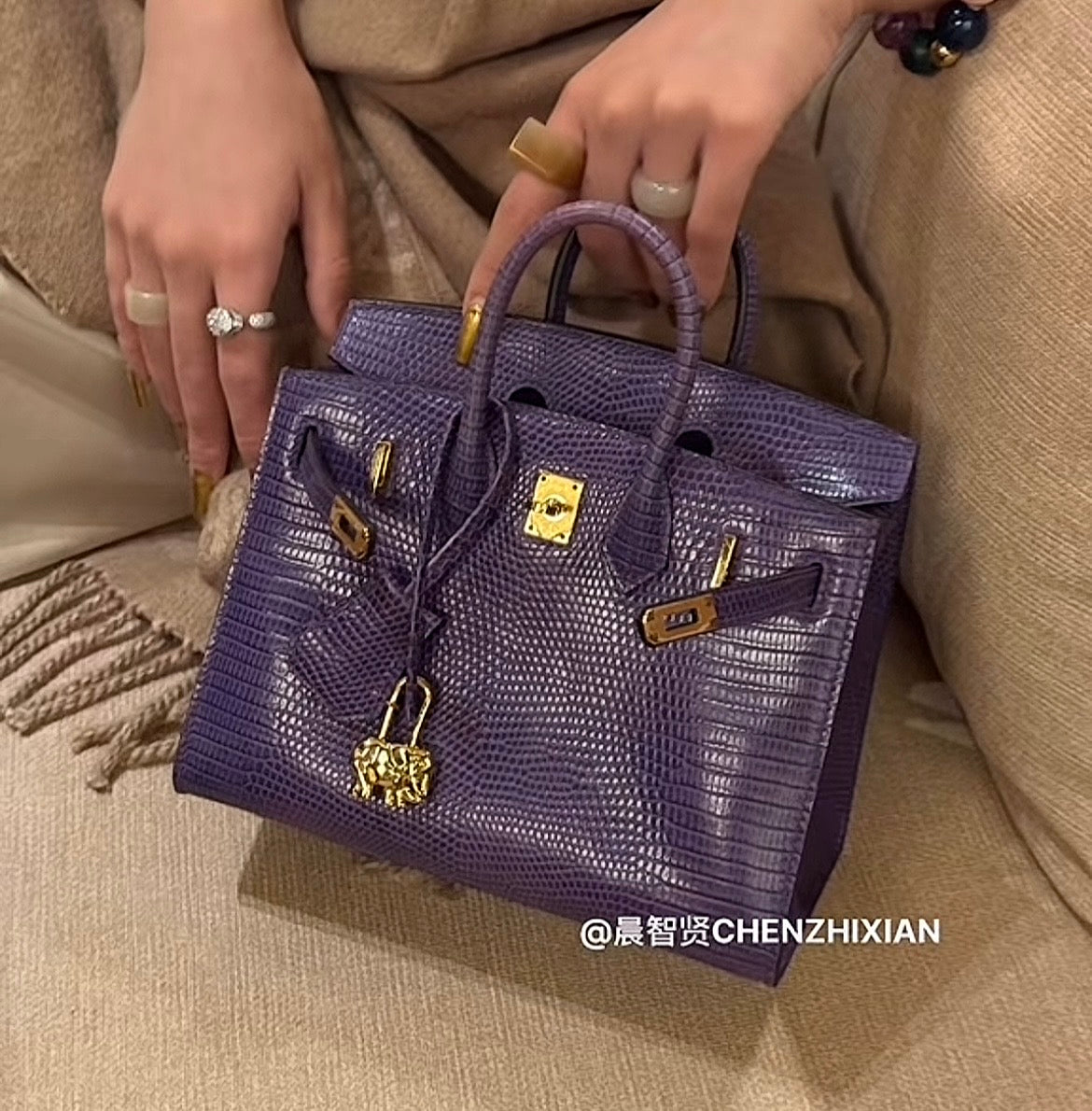 20cm Original Handcrafted Bag With Cowhide And Lizard Pattern or Crocodile Pattern