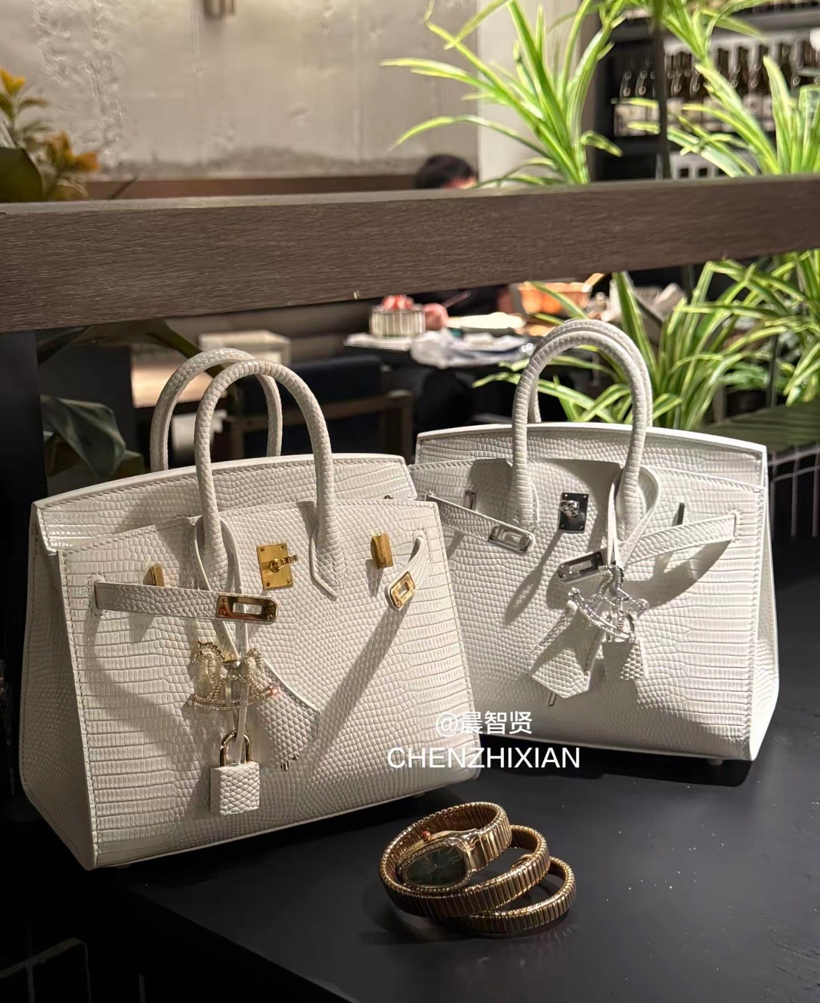 20cm Original Handcrafted Bag With Cowhide And Lizard Pattern or Crocodile Pattern