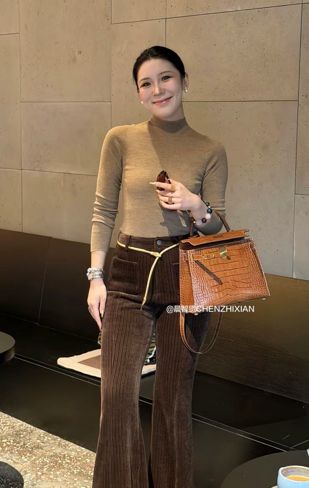28cm Original Handcrafted Bag With Cowhide And Lizard Pattern
