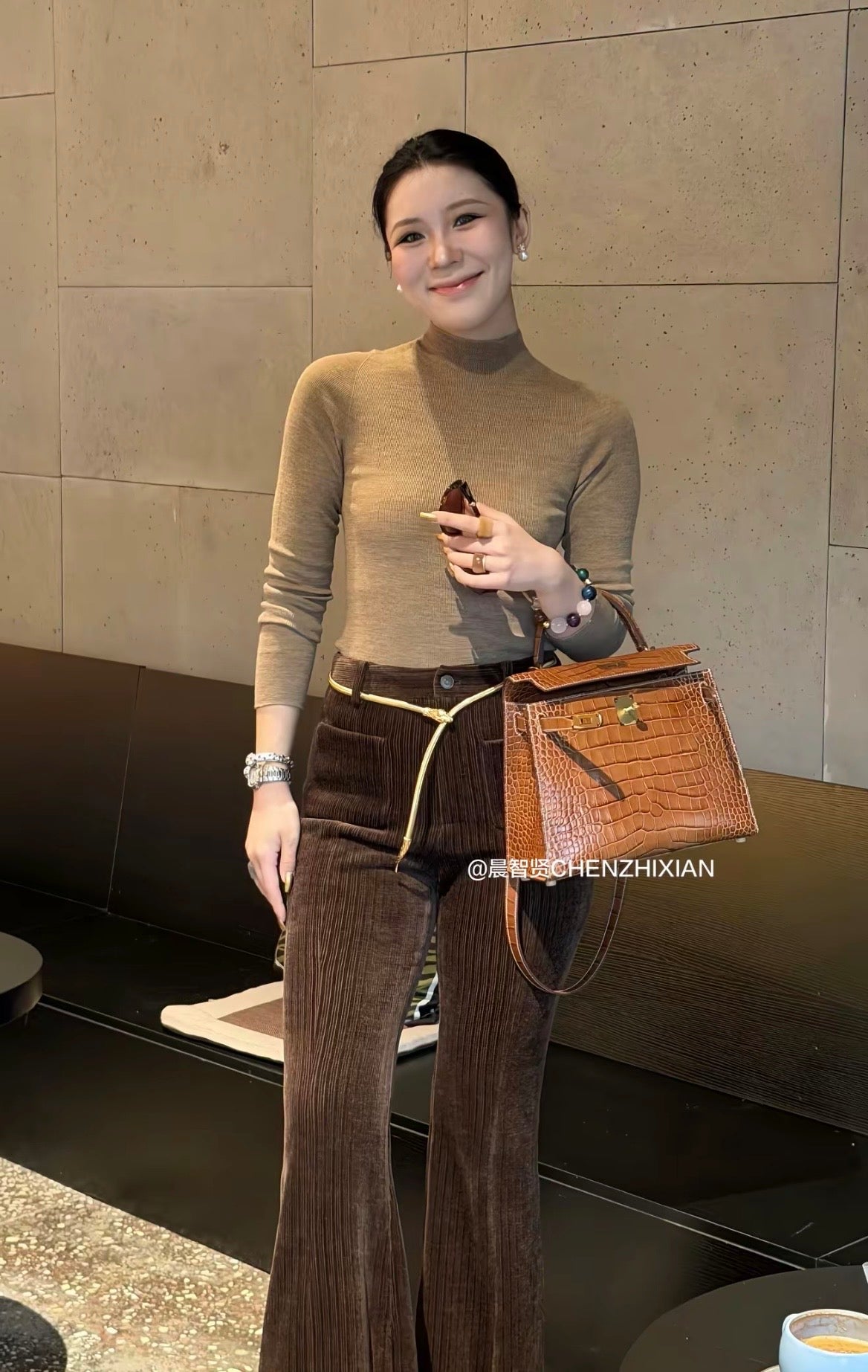 28cm Original Handcrafted Bag With Cowhide And Lizard Pattern