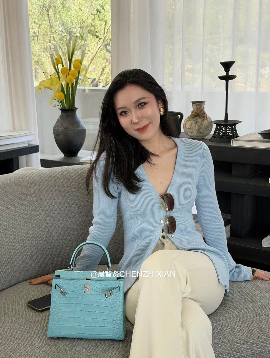 25cm Original Handcrafted Bag With Cowhide And Lizard Pattern