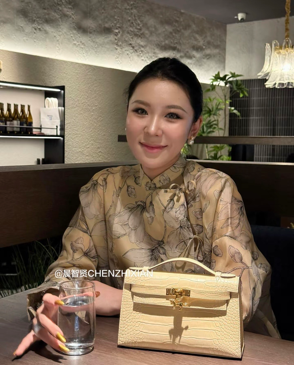 22cm Original Handmade Bag With Cowhide And Lizard Pattern