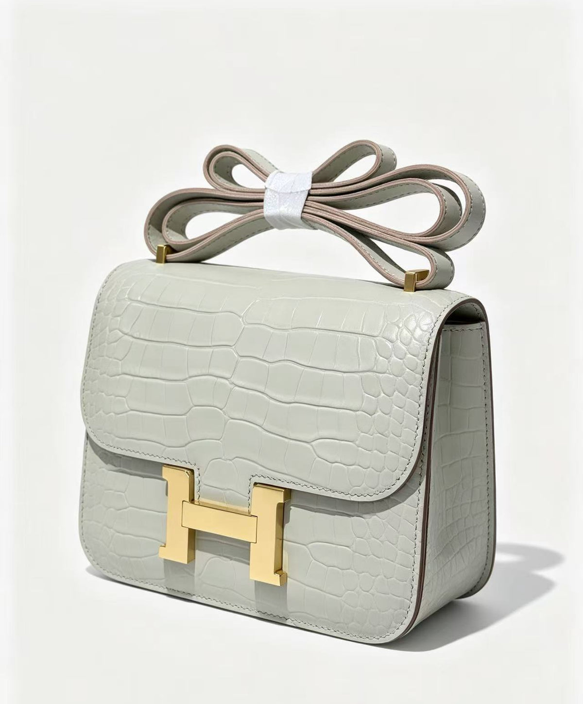 19cm multi-color crocodile-embossed flight attendant bag, can be worn crossbody or on one shoulder