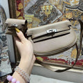 Elephant gray and golden brown mother-and-daughter bag
