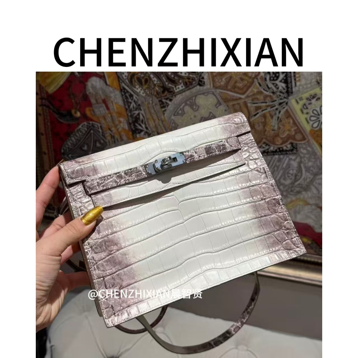 22cm Original Handcrafted Bag With Cowhide And Lizard Pattern