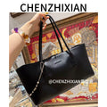 35cm mint green crocodile embossed and black tote bag